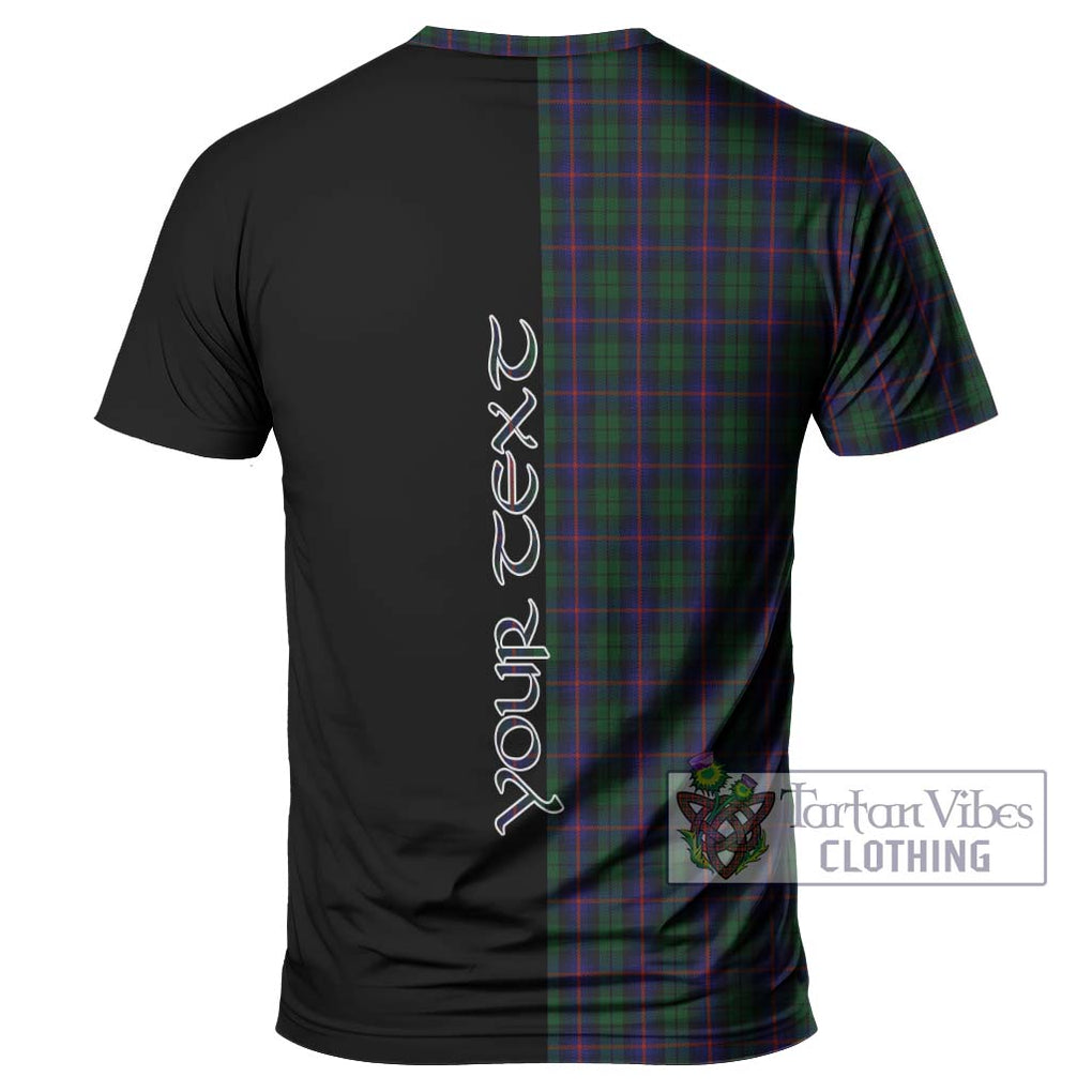 Urquhart Tartan T-Shirt with Family Crest and Half Of Me Style - Tartanvibesclothing Shop