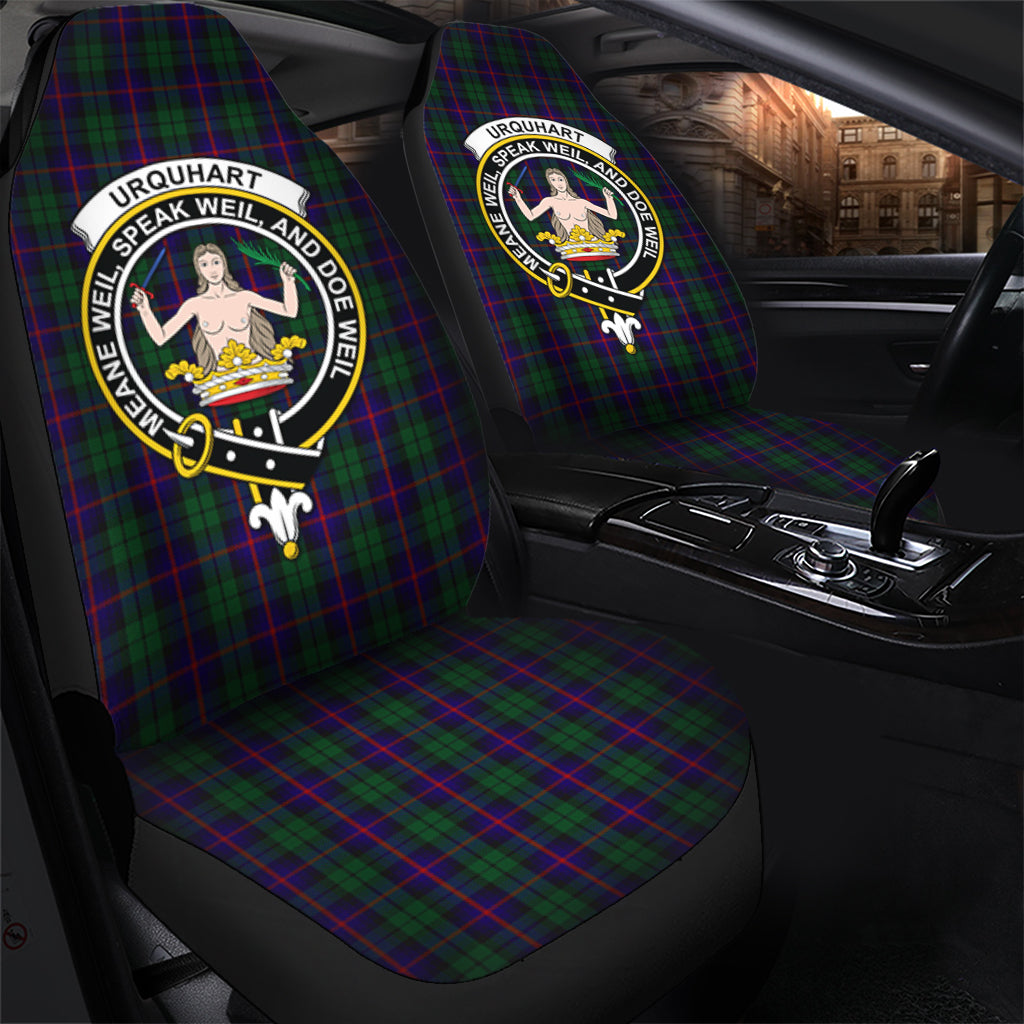 Urquhart Tartan Car Seat Cover with Family Crest - Tartanvibesclothing