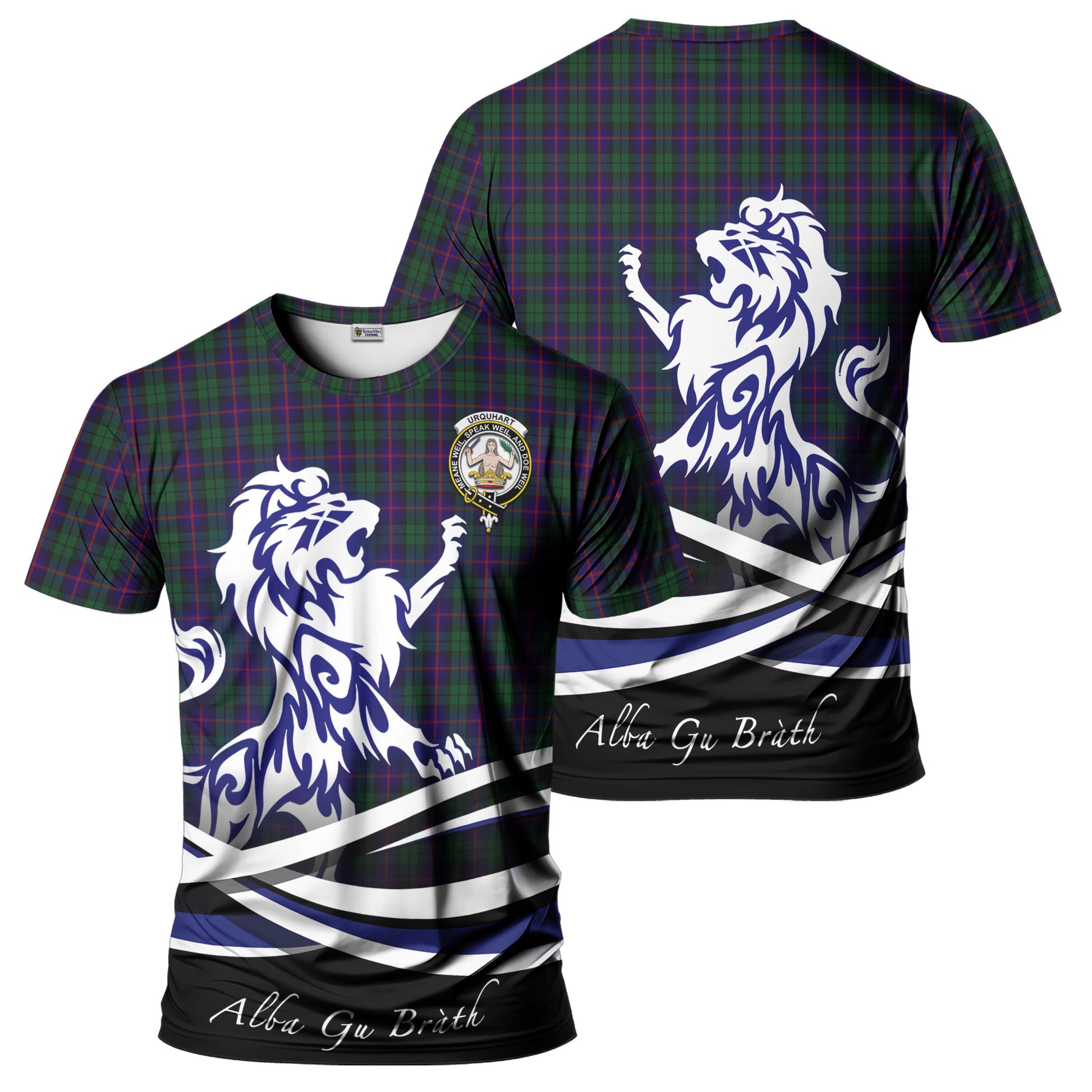 urquhart-tartan-t-shirt-with-alba-gu-brath-regal-lion-emblem
