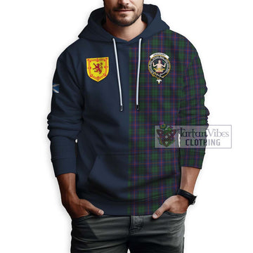Tartan Vibes Clothing Urquhart Tartan Hoodie with Scottish Lion Royal Arm Half Style
