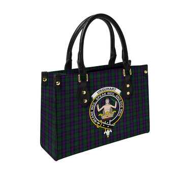 urquhart-tartan-leather-bag-with-family-crest