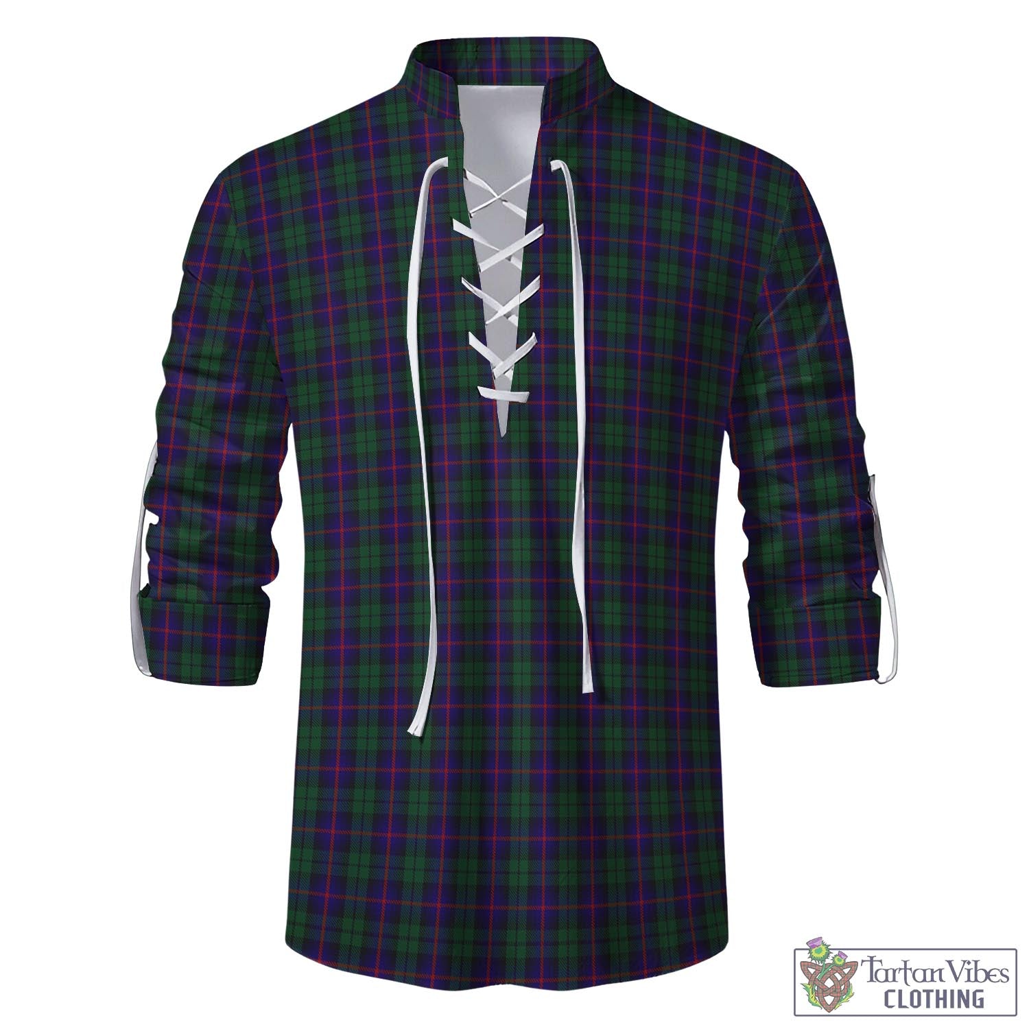 Tartan Vibes Clothing Urquhart Tartan Men's Scottish Traditional Jacobite Ghillie Kilt Shirt