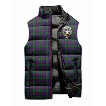 Urquhart Tartan Sleeveless Puffer Jacket with Family Crest