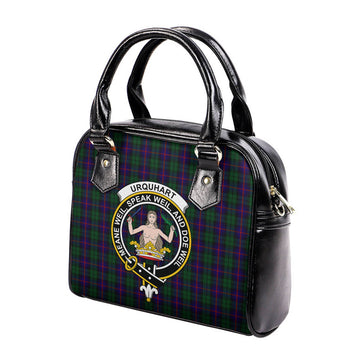 Urquhart Tartan Shoulder Handbags with Family Crest - Tartanvibesclothing