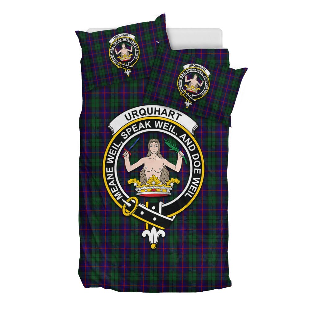 Urquhart Tartan Bedding Set with Family Crest - Tartan Vibes Clothing