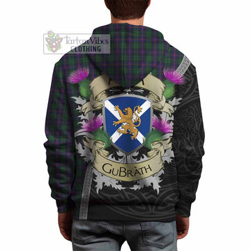 Tartan Vibes Clothing Urquhart Tartan Family Crest Hoodie Lion Rampant Royal Thistle Shield Celtic Inspired