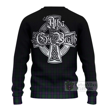 Tartan Vibes Clothing Urquhart Tartan Knitted Sweater Featuring Alba Gu Brath Family Crest Celtic Inspired