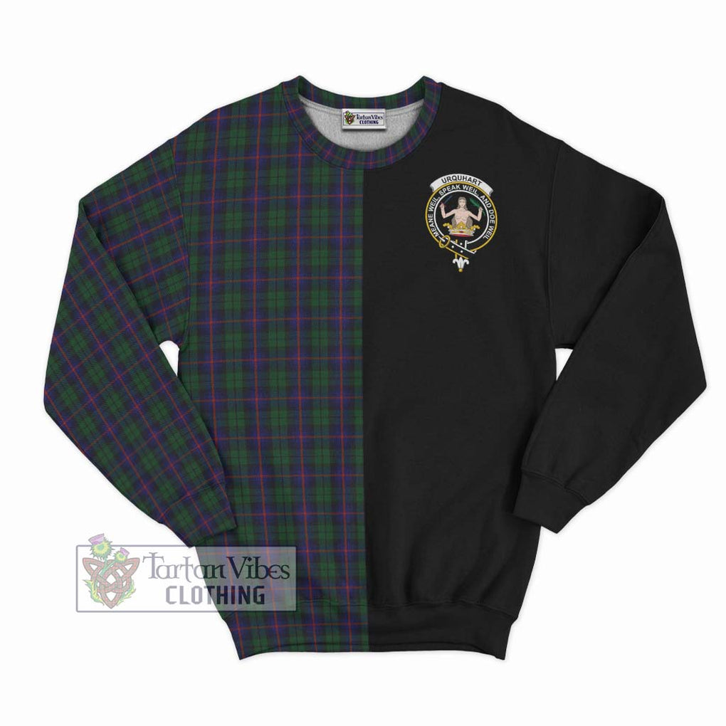Urquhart Tartan Sweatshirt with Family Crest and Half Of Me Style - Tartanvibesclothing Shop