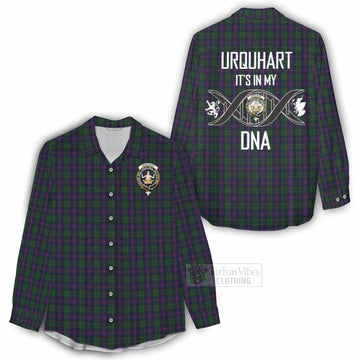 Urquhart Tartan Women's Casual Shirt with Family Crest DNA In Me Style