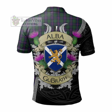 Urquhart Tartan Family Crest Polo Shirt Lion Rampant Royal Thistle Shield Celtic Inspired