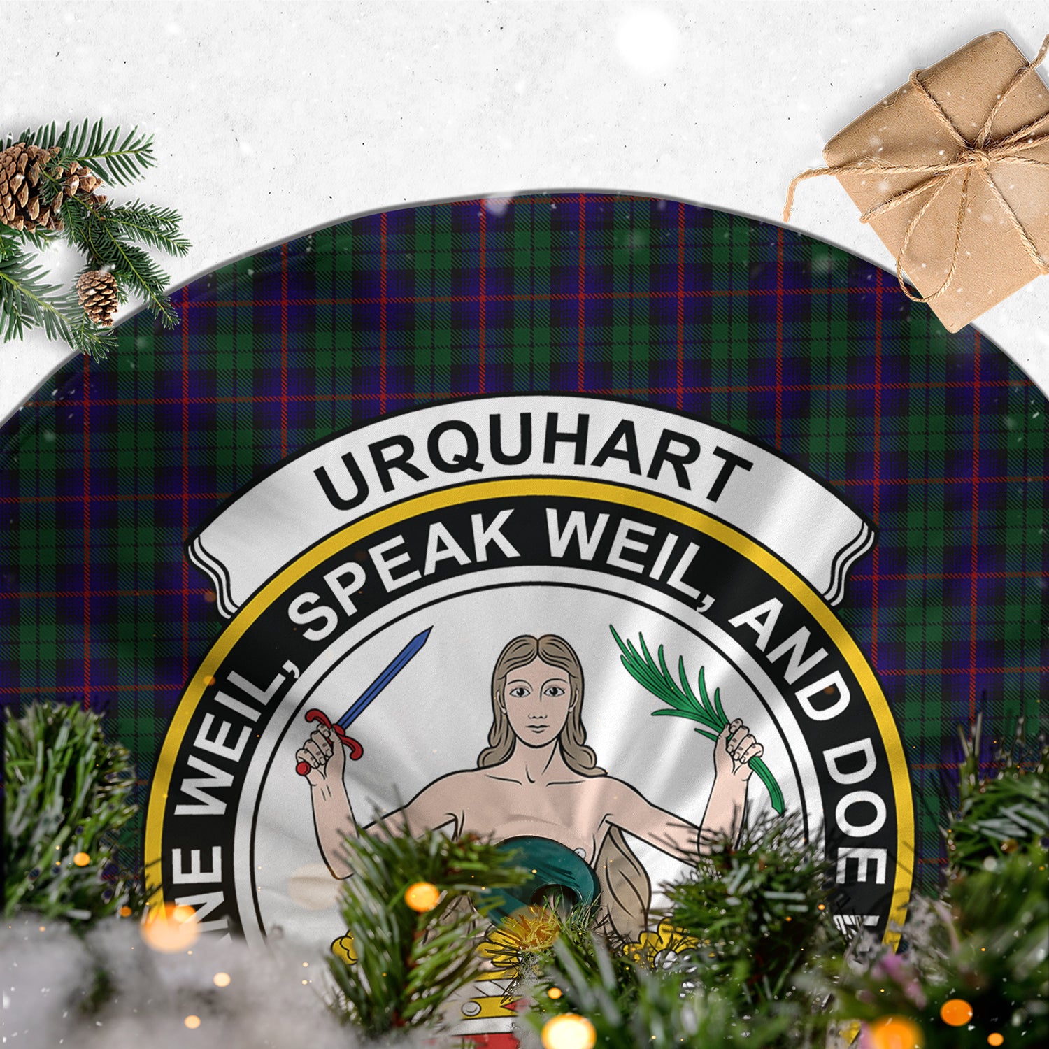 urquhart-tartan-christmas-tree-skirt-with-family-crest