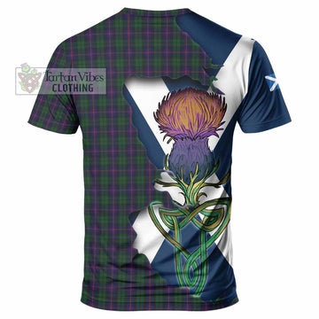 Tartan Vibes Clothing Urquhart Tartan Family Crest T-Shirt Scottish Thistle Celtic Inspired