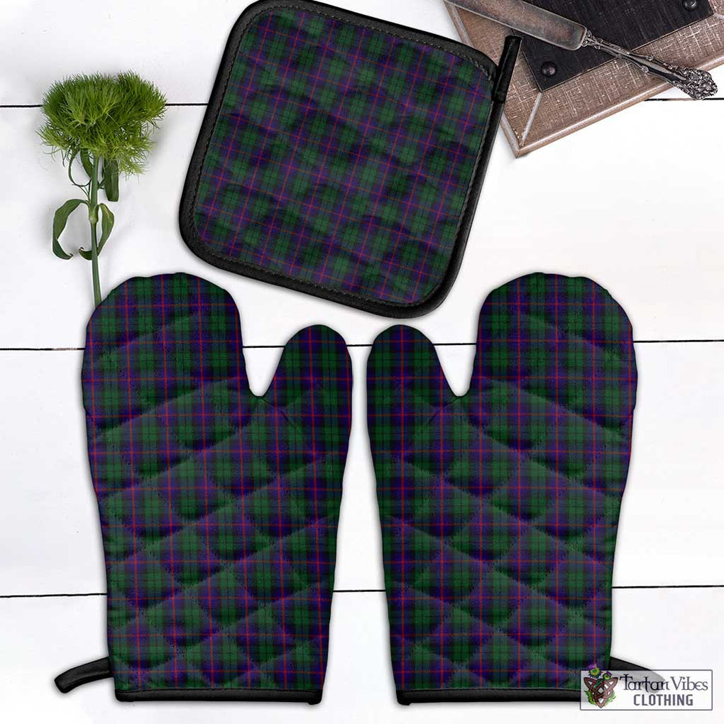 Urquhart Tartan Combo Oven Mitt & Pot-Holder Combo 1 Oven Mitt & 1 Pot-Holder Black - Tartan Vibes Clothing