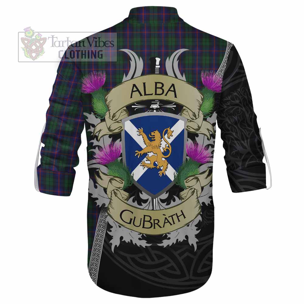 Tartan Vibes Clothing Urquhart Tartan Family Crest Ghillie Kilt Shirt Lion Rampant Royal Thistle Shield Celtic Inspired