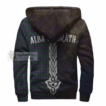 Urquhart Tartan Family Crest Sherpa Hoodie Alba Gu Brath Be Brave Lion Ancient Style