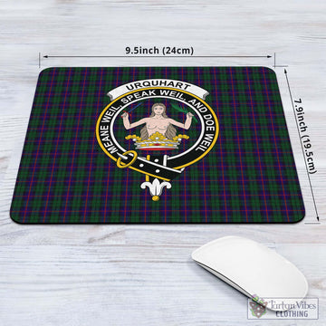 Tartan Vibes Clothing Urquhart Tartan Mouse Pad with Family Crest