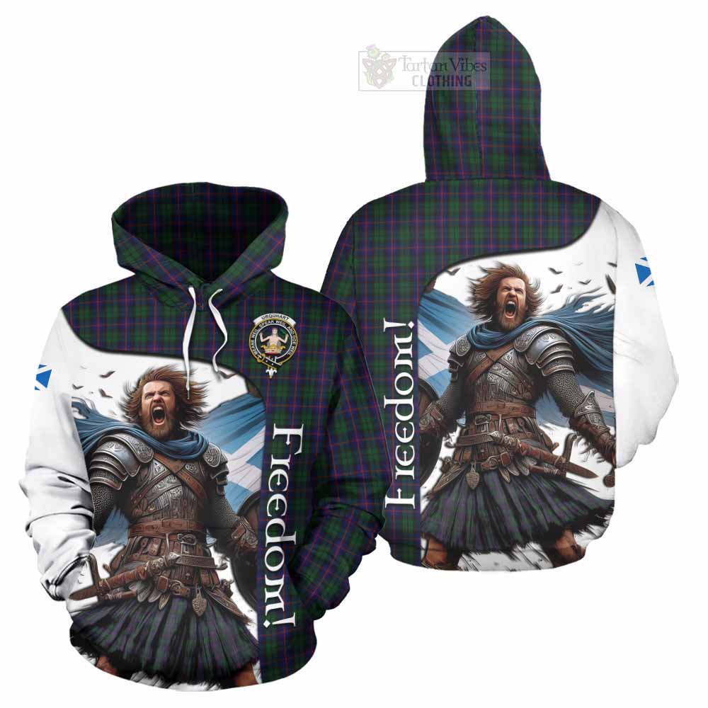 Tartan Vibes Clothing Urquhart Crest Tartan Hoodie Inspired by the Freedom of Scottish Warrior