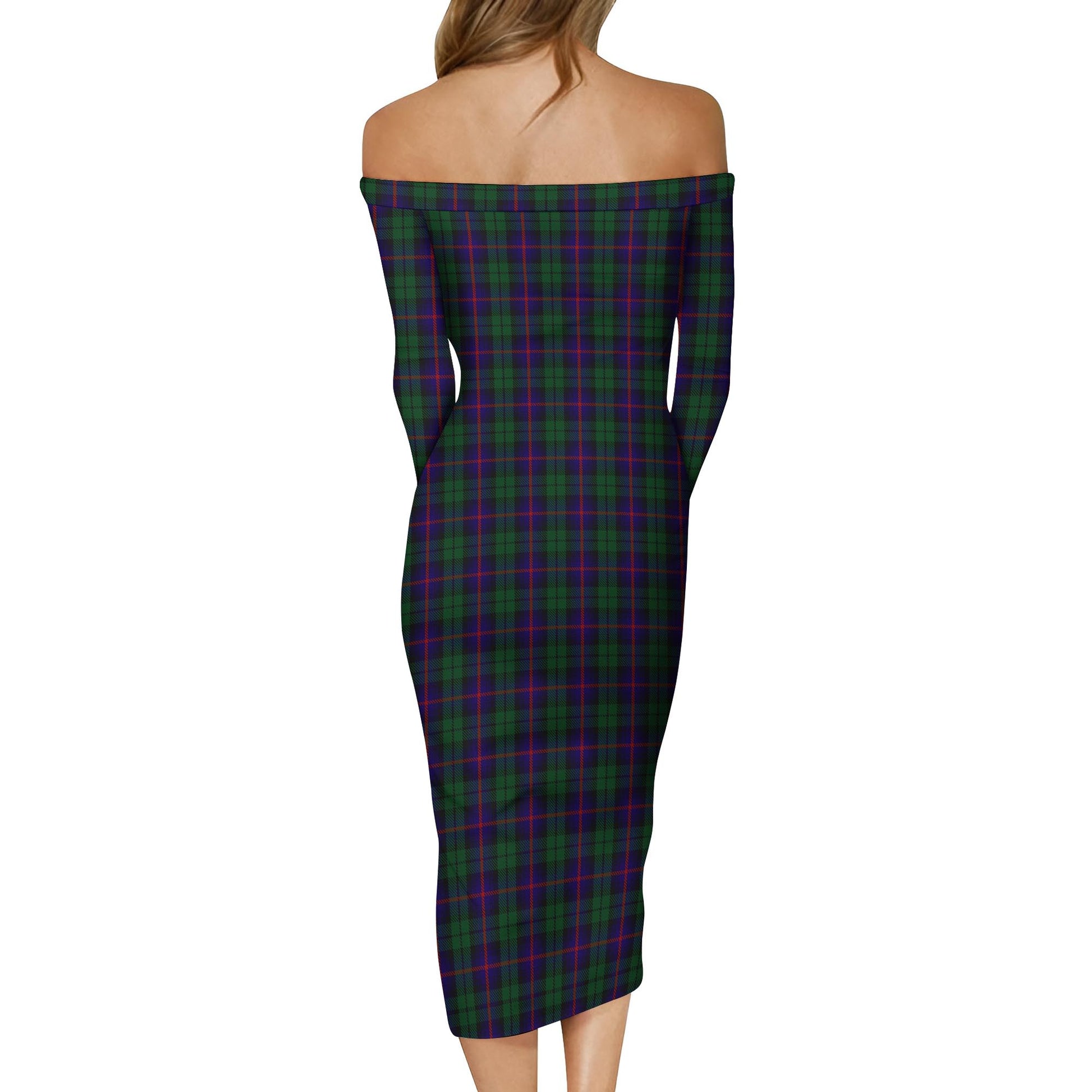 Urquhart Tartan Off Shoulder Lady Dress - Tartanvibesclothing