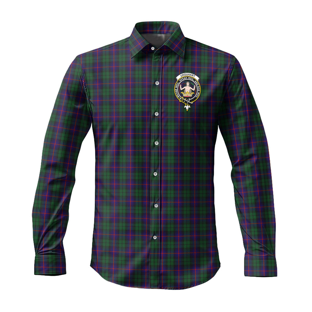 urquhart-tartan-long-sleeve-button-up-shirt-with-family-crest