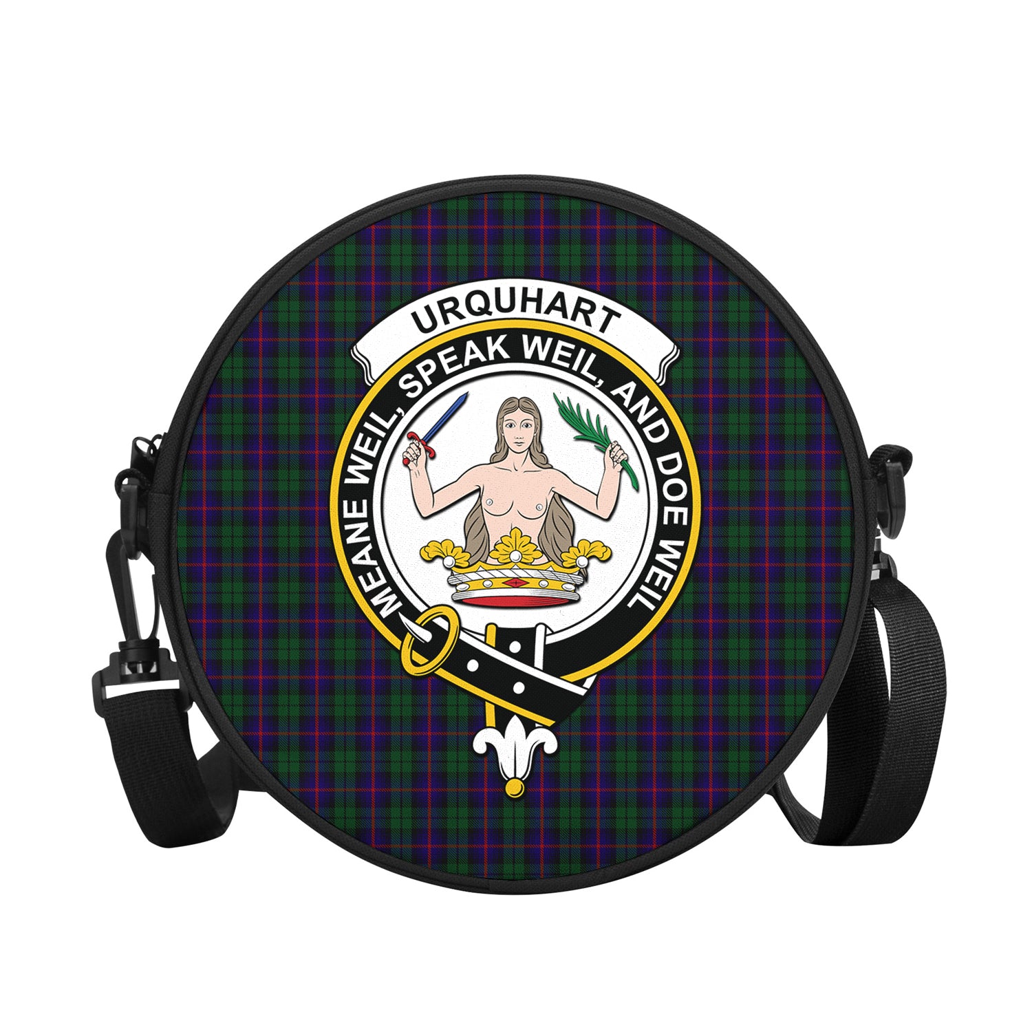 urquhart-tartan-round-satchel-bags-with-family-crest