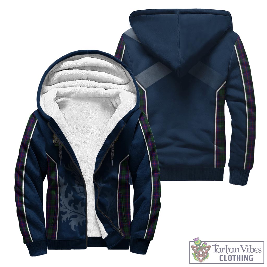 Tartan Vibes Clothing Urquhart Tartan Sherpa Hoodie with Family Crest and Scottish Thistle Vibes Sport Style
