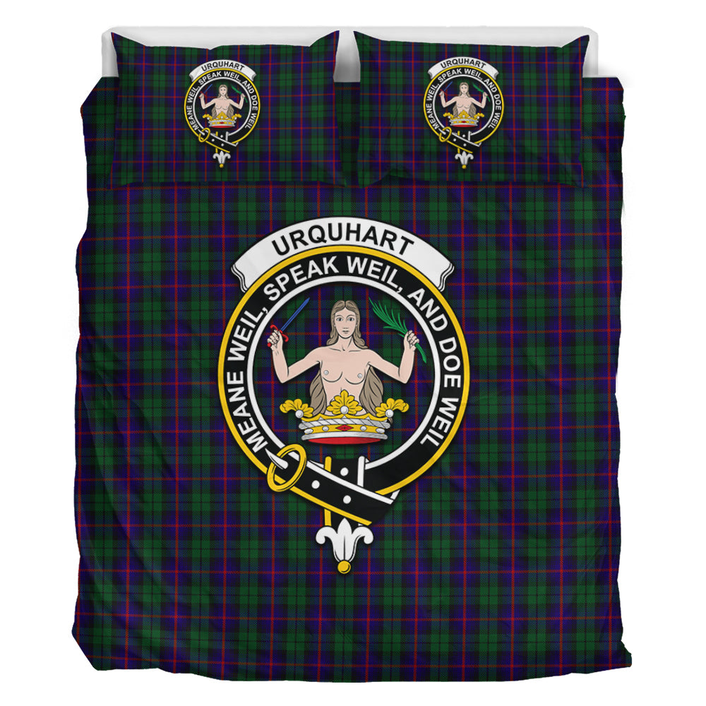 Urquhart Tartan Bedding Set with Family Crest - Tartan Vibes Clothing