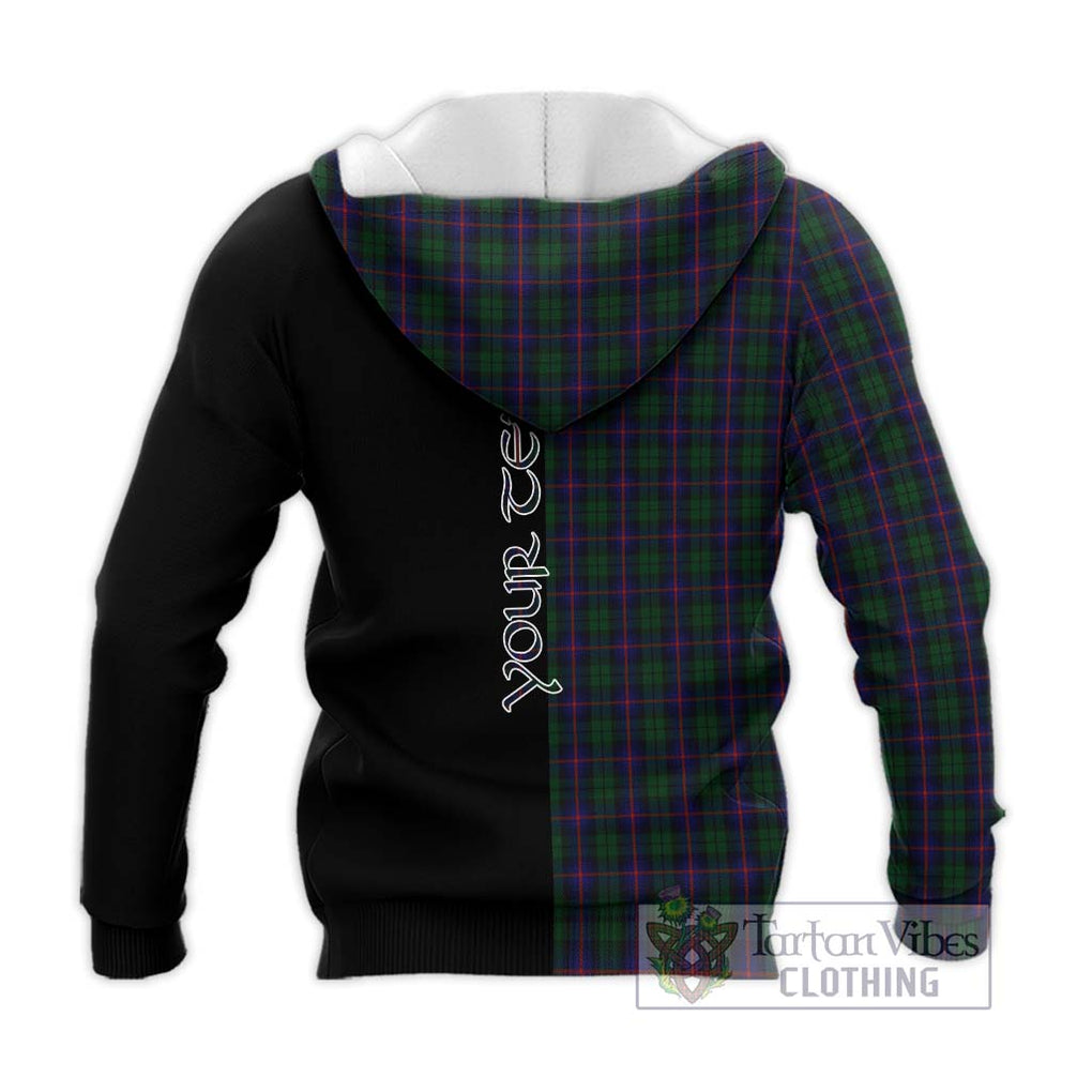 Urquhart Tartan Knitted Hoodie with Family Crest and Half Of Me Style - Tartanvibesclothing Shop
