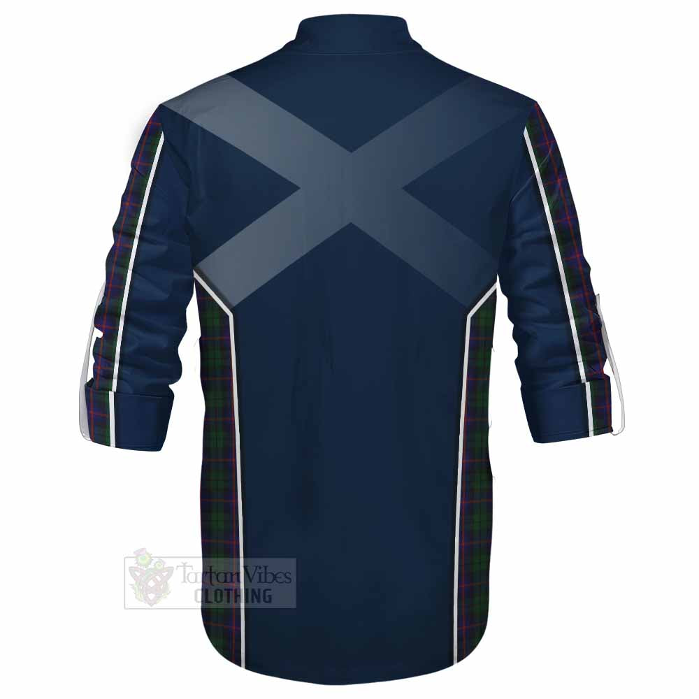 Tartan Vibes Clothing Urquhart Tartan Ghillie Kilt Shirt with Family Crest and Lion Rampant Vibes Sport Style