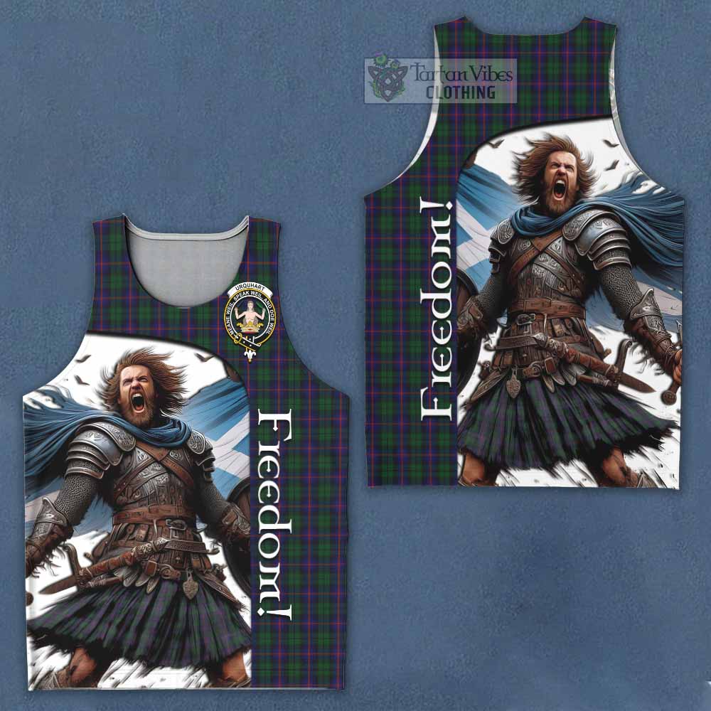 Tartan Vibes Clothing Urquhart Crest Tartan Men's Tank Top Inspired by the Freedom of Scottish Warrior