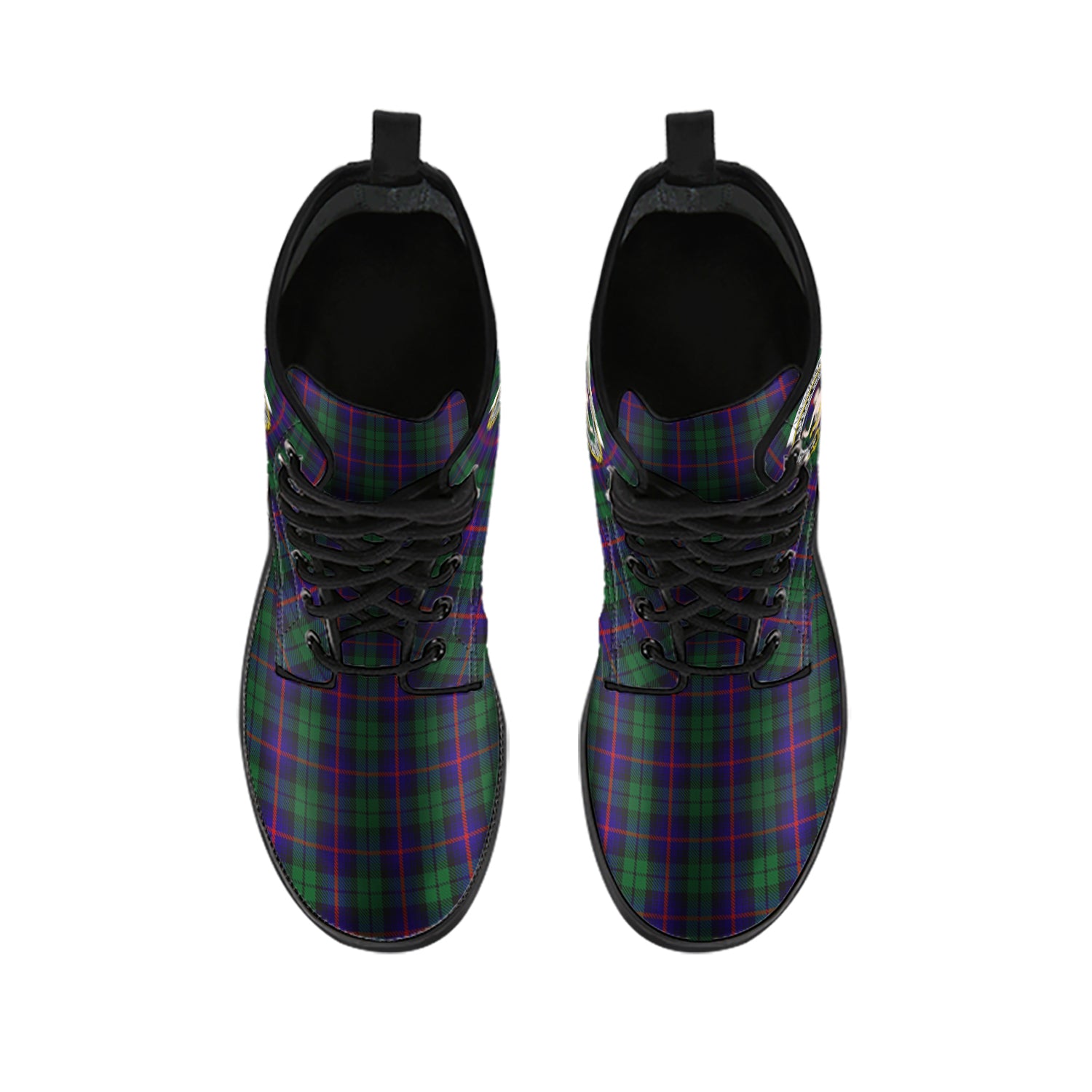 urquhart-tartan-leather-boots-with-family-crest