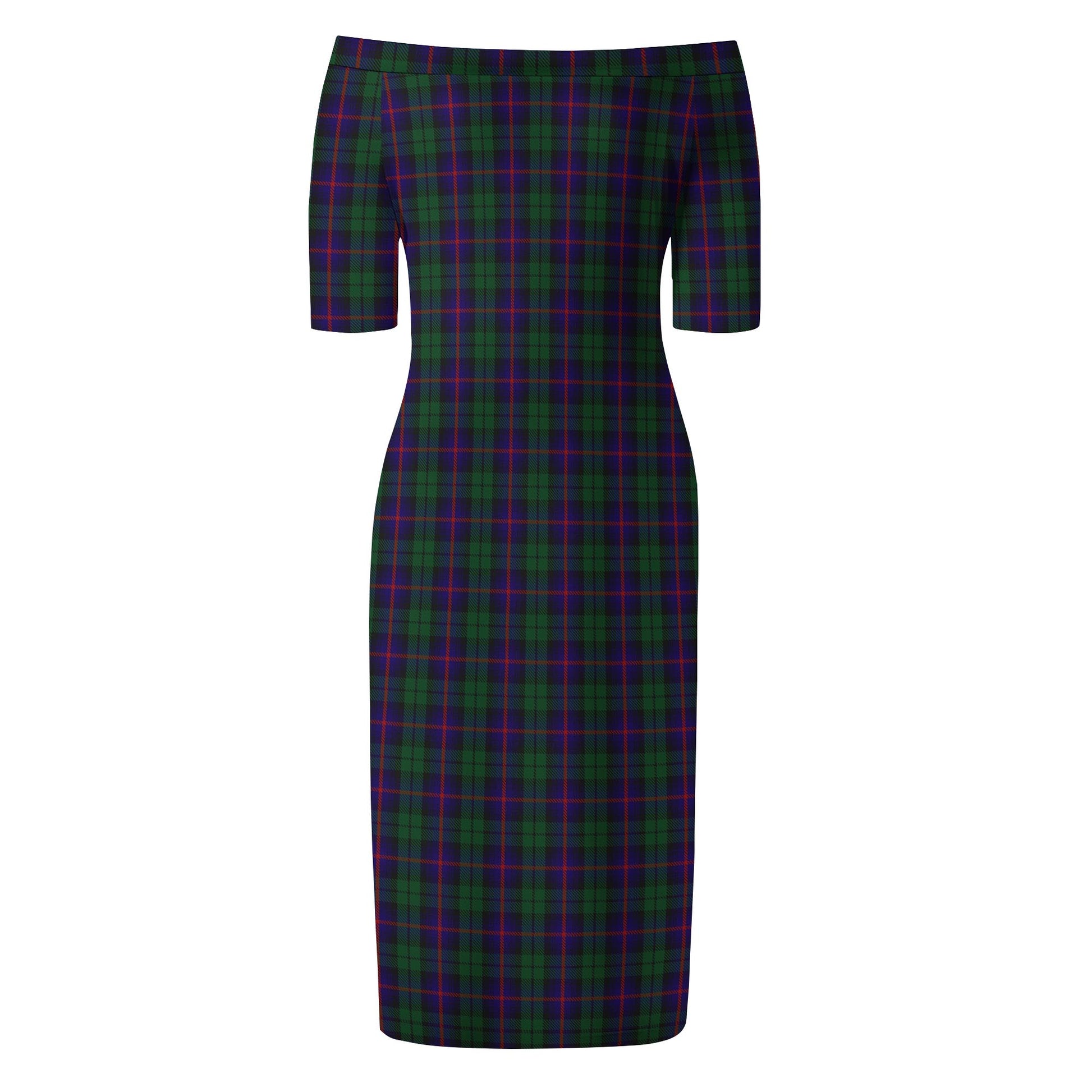 Urquhart Tartan Off Shoulder Lady Dress - Tartanvibesclothing