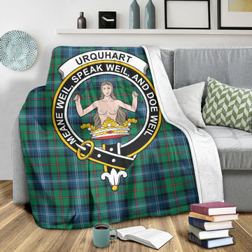 Urquhart Ancient Tartan Blanket with Family Crest
