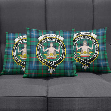 Urquhart Ancient Tartan Pillow Cover with Family Crest