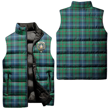 Urquhart Ancient Tartan Sleeveless Puffer Jacket with Family Crest