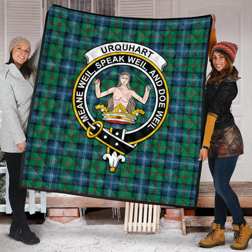 Urquhart Ancient Tartan Quilt with Family Crest