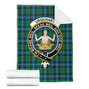 Urquhart Ancient Tartan Blanket with Family Crest