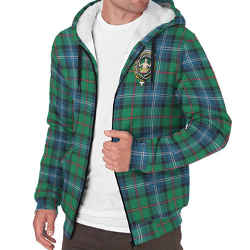 Urquhart Ancient Tartan Sherpa Hoodie with Family Crest