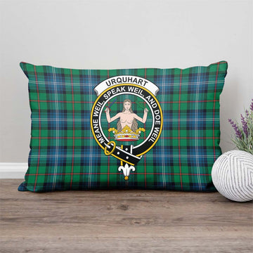 Urquhart Ancient Tartan Pillow Cover with Family Crest