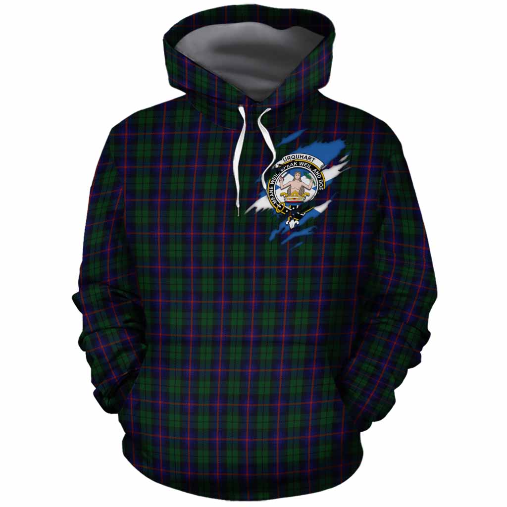 Urquhart Clan Crest In Me Tartan Cotton Hoodie Scotland Flag Style
