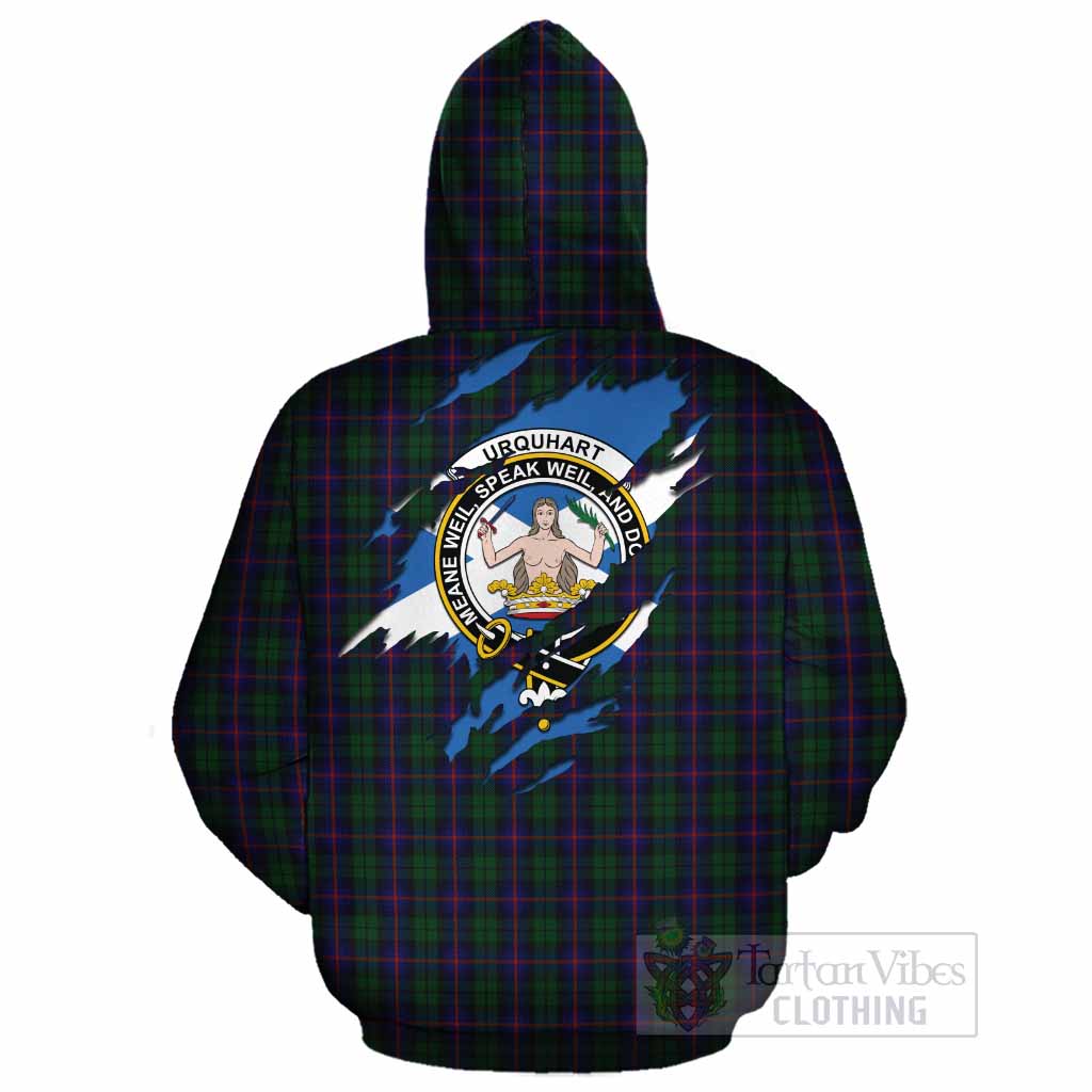 Urquhart Clan Crest In Me Tartan Cotton Hoodie Scotland Flag Style