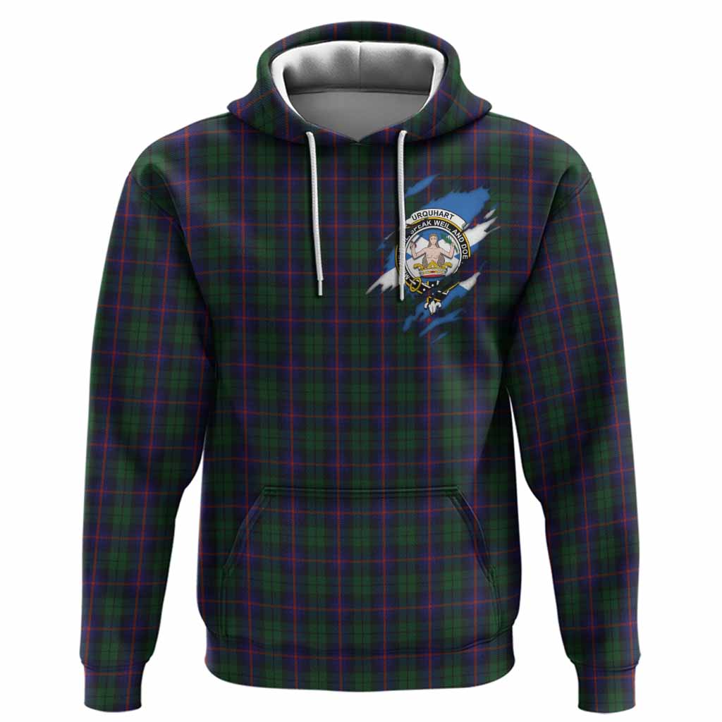 Urquhart Clan Crest In Me Tartan Hoodie Scotland Flag Style