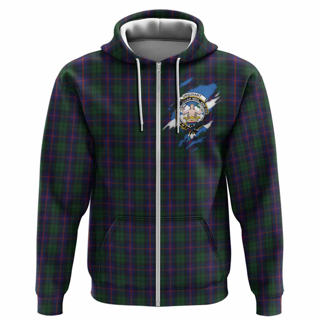 Urquhart Clan Crest In Me Tartan Hoodie Scotland Flag Style
