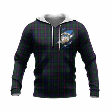 Urquhart Clan Crest In Me Tartan Knitted Hoodie Scotland Flag Style