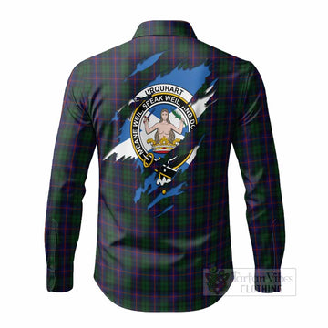 Urquhart Clan Crest In Me Tartan Long Sleeve Button Shirts Scotland Flag Style