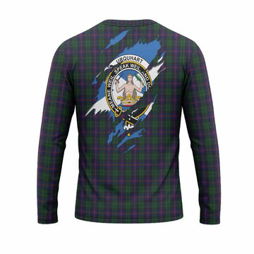 Urquhart Clan Crest In Me Tartan Long Sleeve T-Shirt Scotland Flag Style