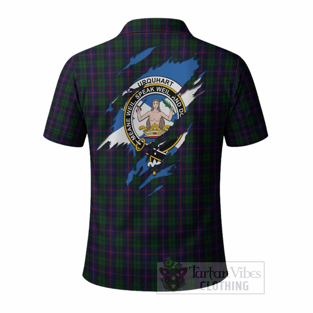 Urquhart Clan Crest In Me Tartan Polo Shirt Scotland Flag Style