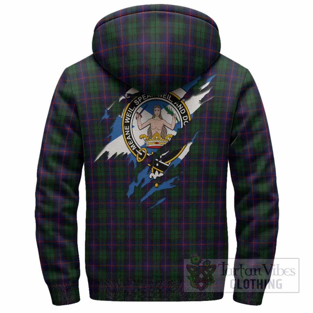 Urquhart Clan Crest In Me Tartan Sherpa Hoodie Scotland Flag Style