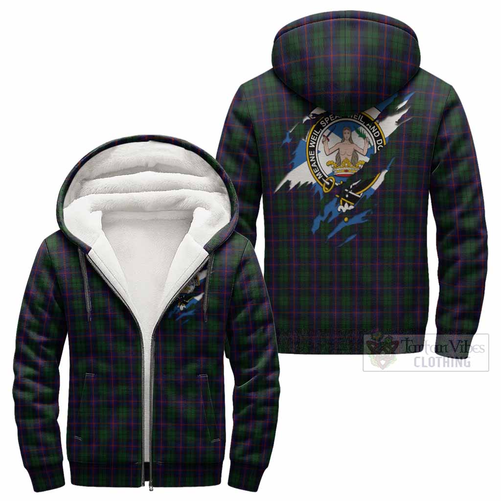 Urquhart Clan Crest In Me Tartan Sherpa Hoodie Scotland Flag Style