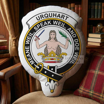 Urquhart Clan Crest Shaped Throw Pillow, Scottish Clan Badge Decorative Pillow