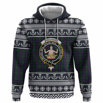 Urquhart Clan Tartan Christmas Hoodie with Family Crest